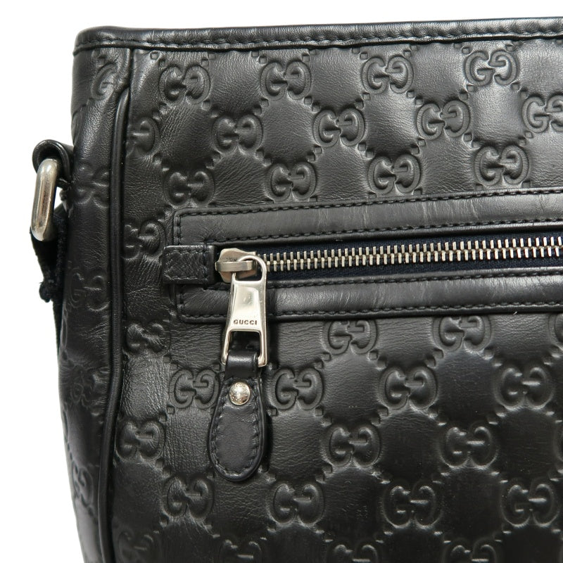 GUCCI GG Supreme Canvas Black Crossbody Bag With Silver Hardware