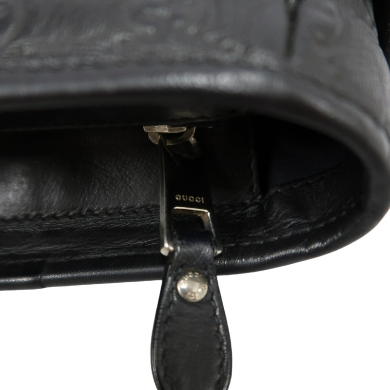 GUCCI GG Supreme Canvas Black Crossbody Bag With Silver Hardware