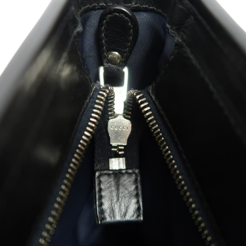 GUCCI GG Supreme Canvas Black Crossbody Bag With Silver Hardware