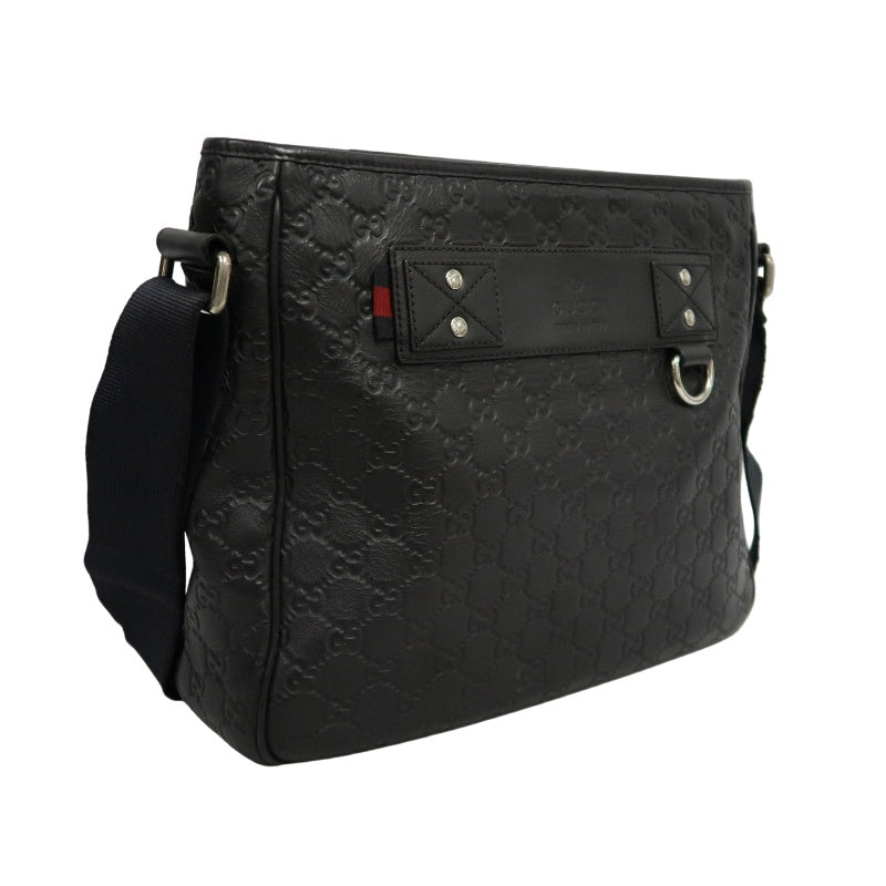 GUCCI GG Supreme Canvas Black Crossbody Bag With Silver Hardware