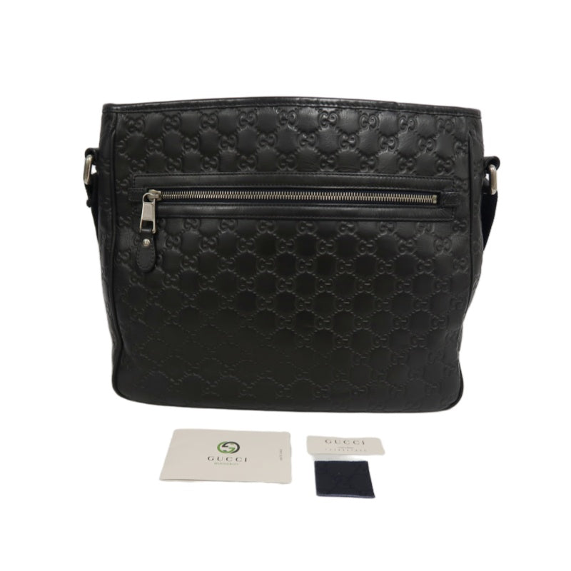 GUCCI GG Supreme Canvas Black Crossbody Bag With Silver Hardware