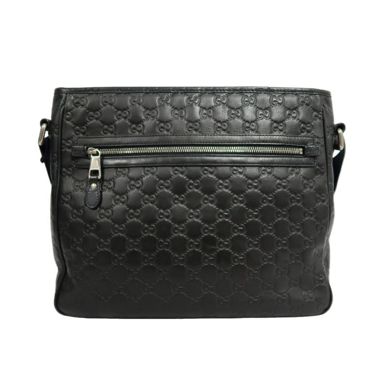 GUCCI GG Supreme Canvas Black Crossbody Bag With Silver Hardware