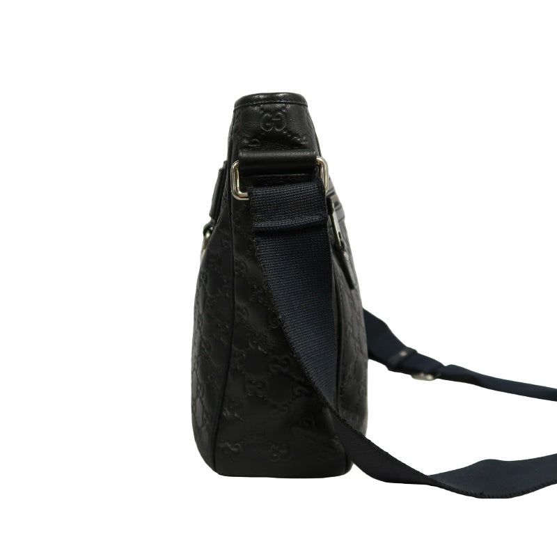 GUCCI GG Supreme Canvas Black Crossbody Bag With Silver Hardware