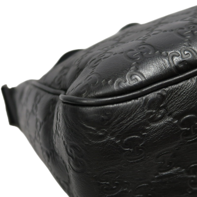 GUCCI GG Supreme Canvas Black Crossbody Bag With Silver Hardware