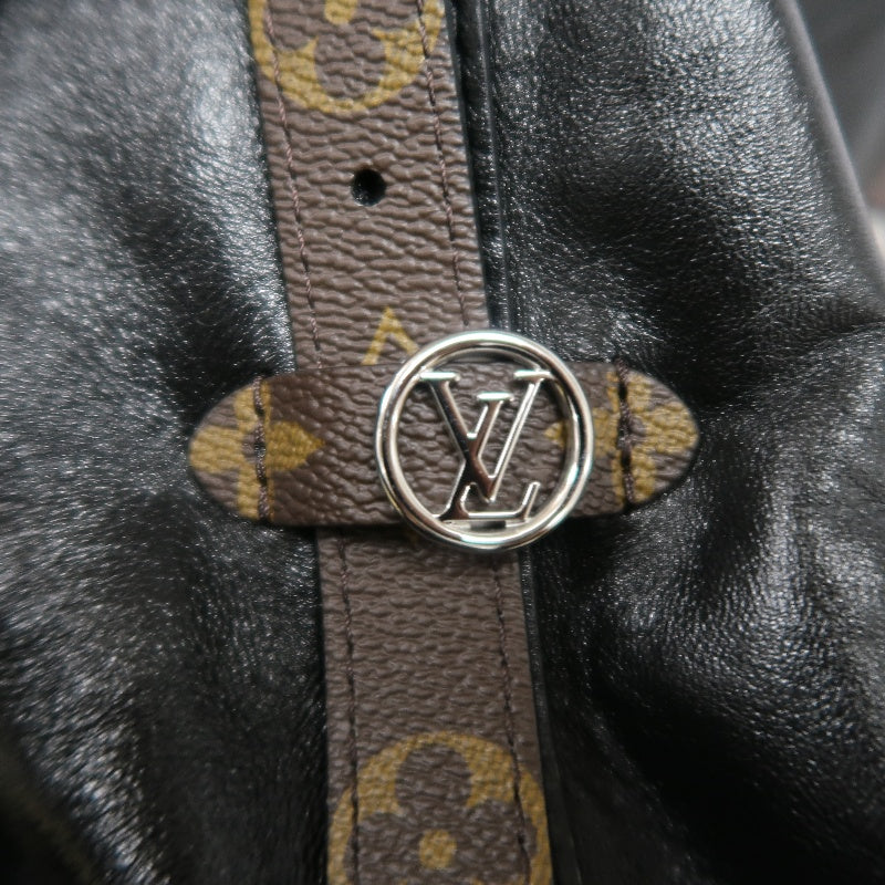 LOUIS VUITTON Black Lambskin Leather Carryall Shoulder Bag, "Black Samurai Version