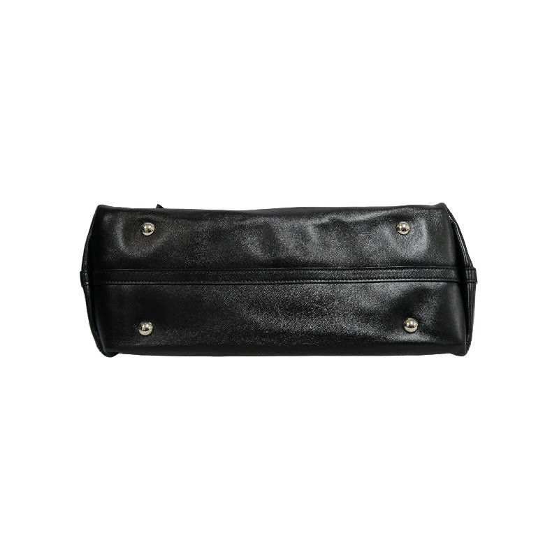 LOUIS VUITTON Black Lambskin Leather Carryall Shoulder Bag, "Black Samurai Version