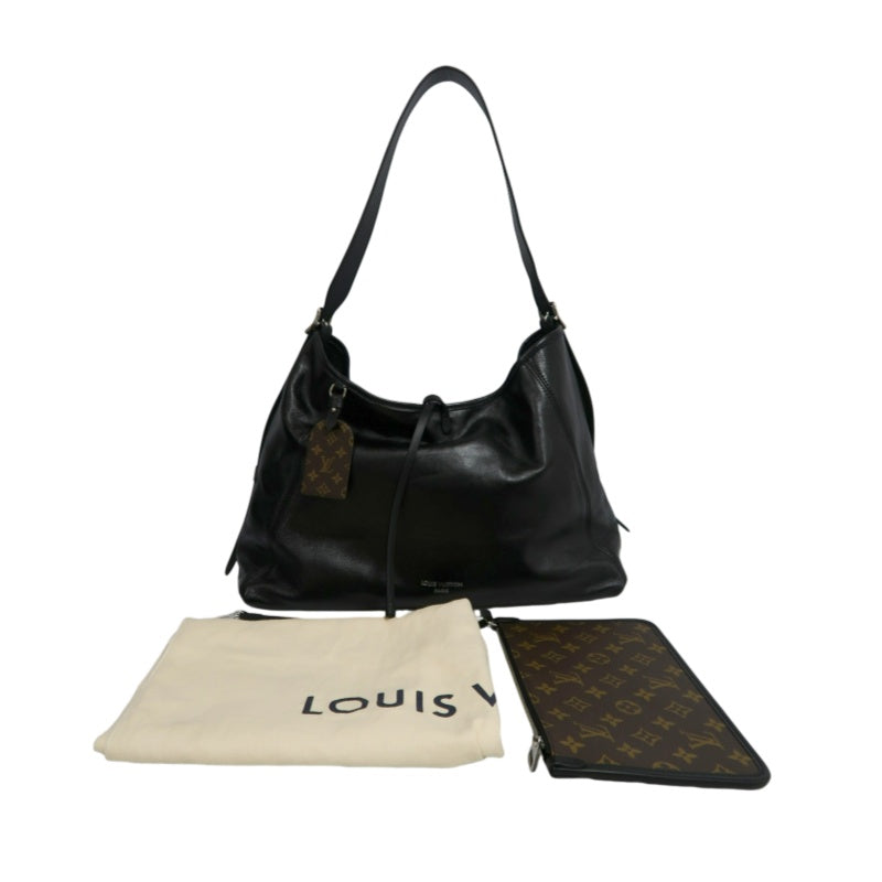 LOUIS VUITTON Black Lambskin Leather Carryall Shoulder Bag, "Black Samurai Version