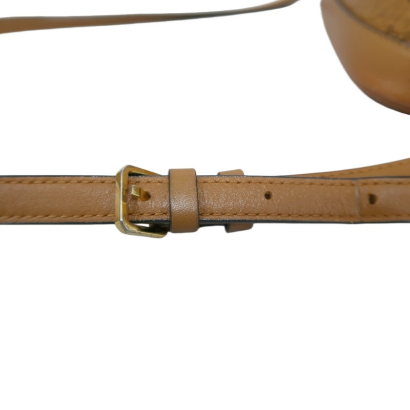 MCM Visetos Canvas Brown Studded Drawstring Bucket Shoulder Bag With Gold Hardware