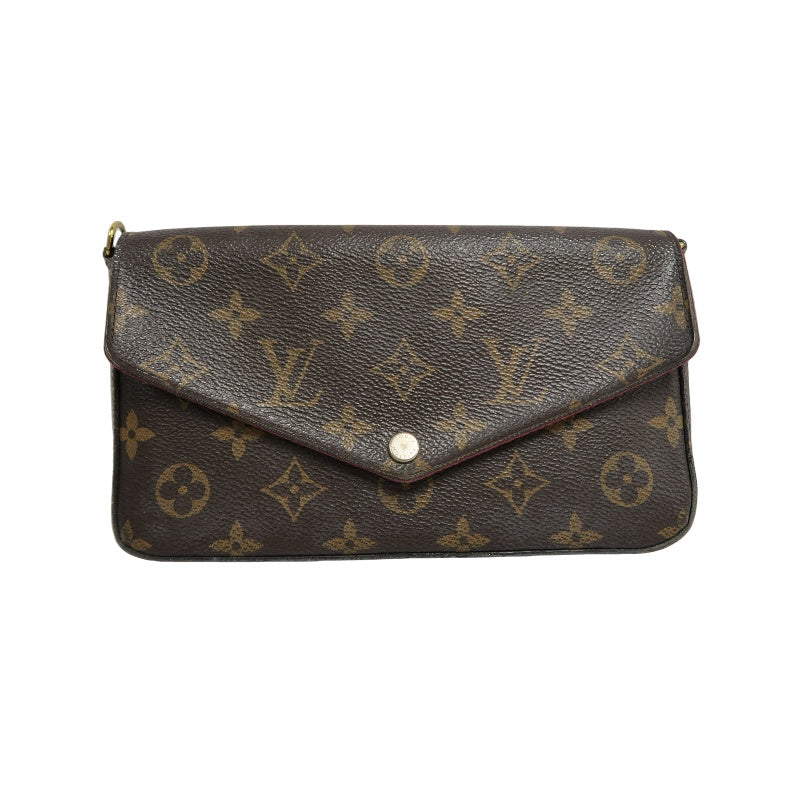 LOUIS VUITTON Monogram Canvas Brown Felicie 3-in-1 Chain Shoulder Bag, Comes With Card Holder & Pouch