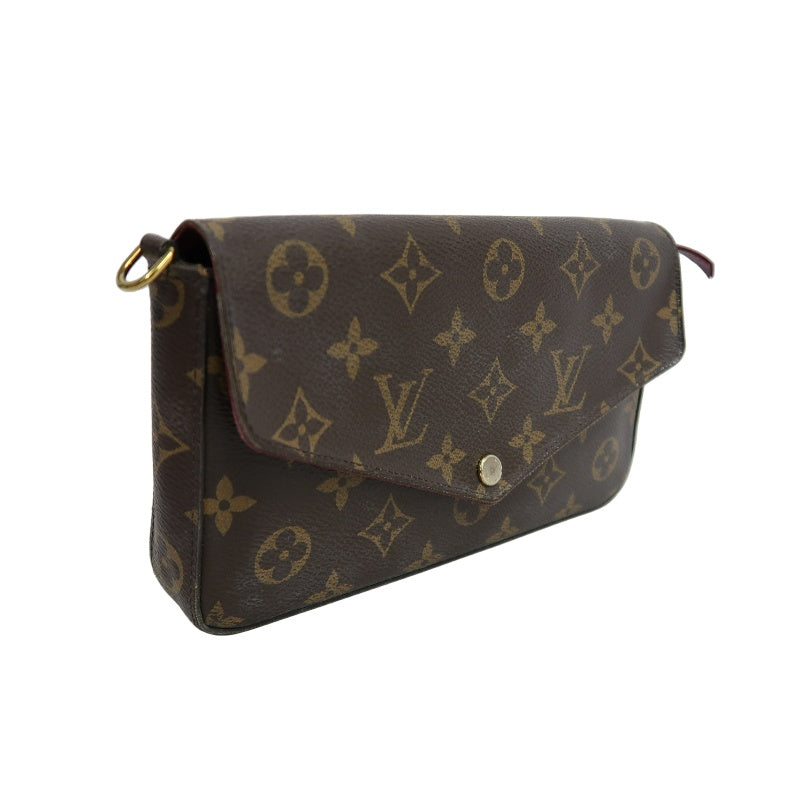 LOUIS VUITTON Monogram Canvas Brown Felicie 3-in-1 Chain Shoulder Bag, Comes With Card Holder & Pouch