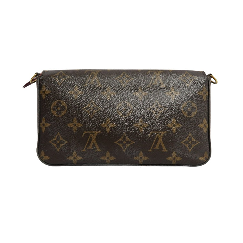 LOUIS VUITTON Monogram Canvas Brown Felicie 3-in-1 Chain Shoulder Bag, Comes With Card Holder & Pouch
