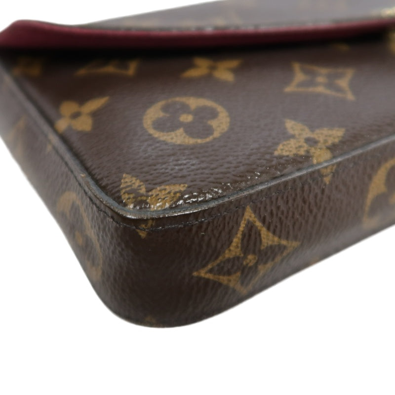 LOUIS VUITTON Monogram Canvas Brown Felicie 3-in-1 Chain Shoulder Bag, Comes With Card Holder & Pouch