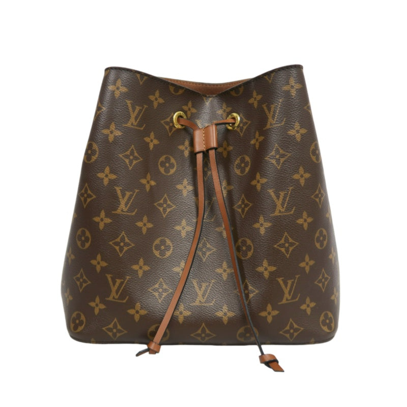 LOUIS VUITTON Monogram Canvas Brown Neo Noe Drawstring Bucket Shoulder Bag