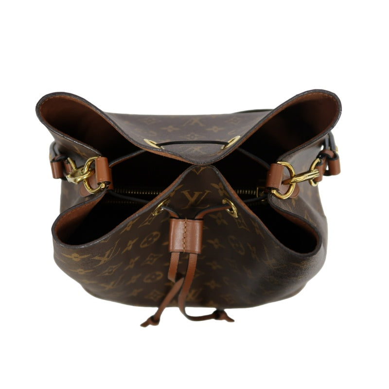 LOUIS VUITTON Monogram Canvas Brown Neo Noe Drawstring Bucket Shoulder Bag
