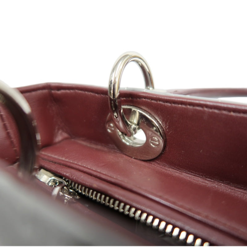 DIOR Cannage Quilted Pastel Blue Calfskin Leather 5-Compartment Lady Dior Handbag With Silver Hardware