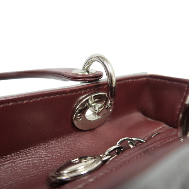 DIOR Cannage Quilted Pastel Blue Calfskin Leather 5-Compartment Lady Dior Handbag With Silver Hardware
