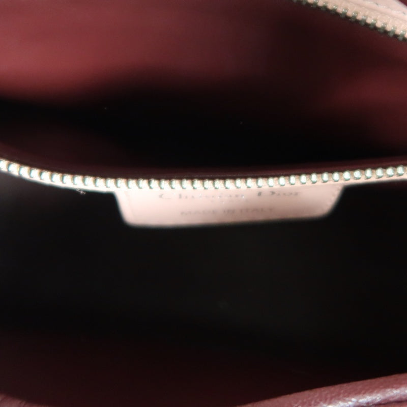DIOR Cannage Quilted Pastel Blue Calfskin Leather 5-Compartment Lady Dior Handbag With Silver Hardware