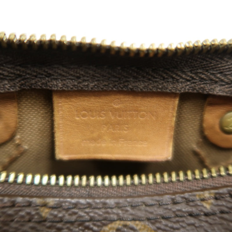 LOUIS VUITTON Monogram Nano Speedy Handbag PVC Brown With Shoulder Strap