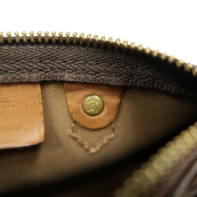 LOUIS VUITTON Monogram Nano Speedy Handbag PVC Brown With Shoulder Strap