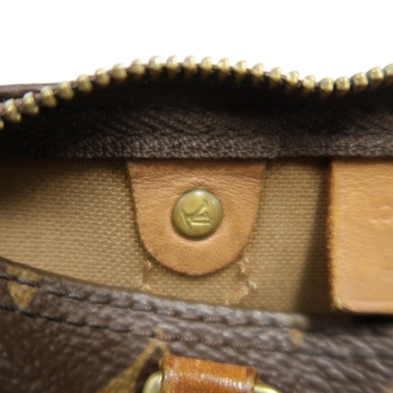 LOUIS VUITTON Monogram Nano Speedy Handbag PVC Brown With Shoulder Strap