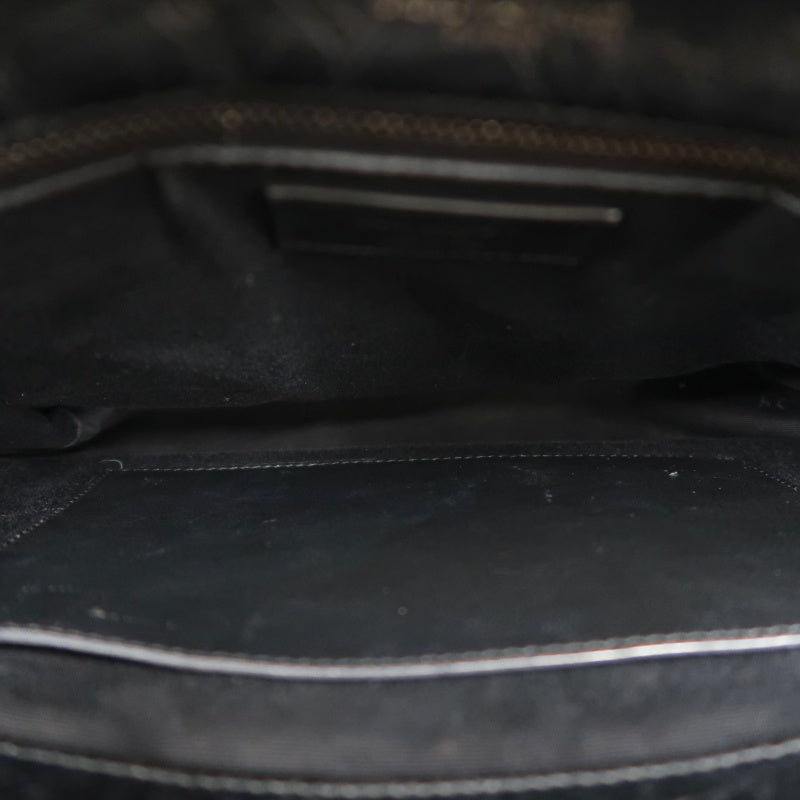 YVES SAINT LAURENT  Niki Black Crinkled Waxed Leather Shoulder Bag