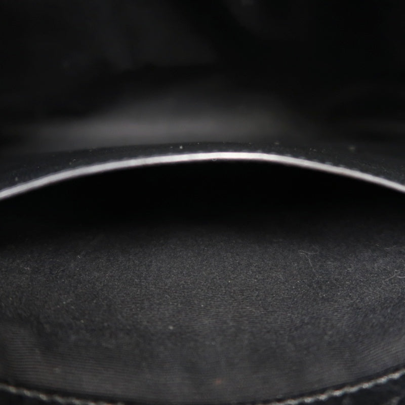 YVES SAINT LAURENT  Niki Black Crinkled Waxed Leather Shoulder Bag