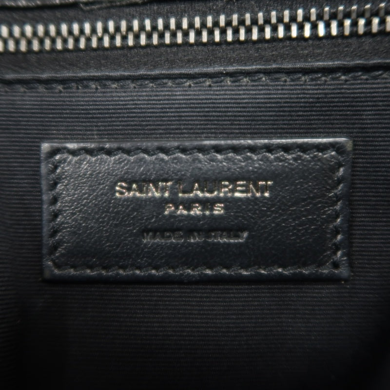 YVES SAINT LAURENT  Niki Black Crinkled Waxed Leather Shoulder Bag