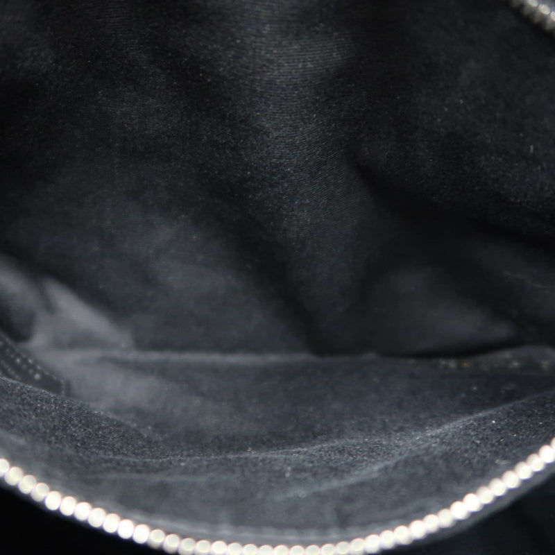 YVES SAINT LAURENT  Niki Black Crinkled Waxed Leather Shoulder Bag