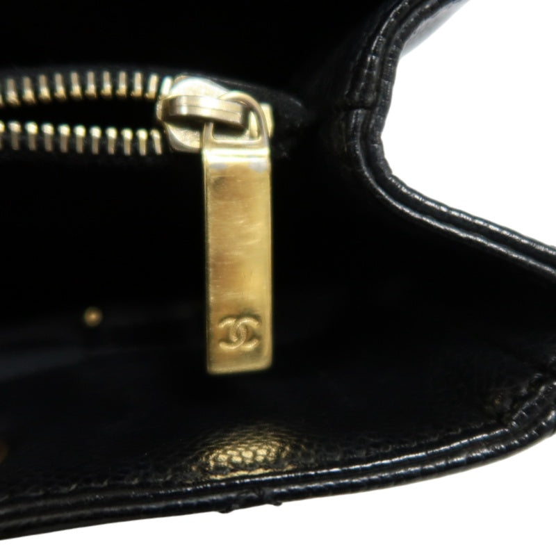 CHANEL Matelasse Black Caviar Leather GST Tote Shoulder Bag With Gold Hardware