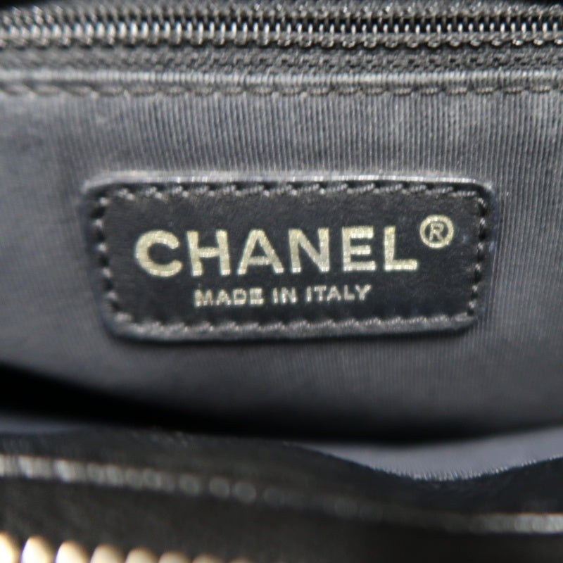 CHANEL Matelasse Black Caviar Leather GST Tote Shoulder Bag With Gold Hardware