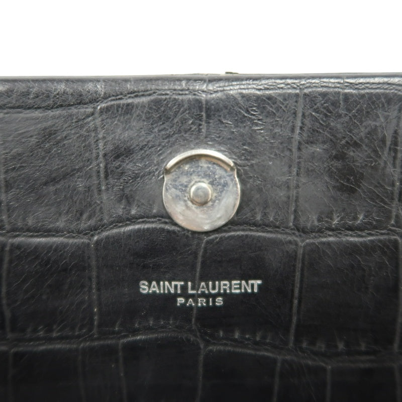YVES SAINT LAURENT Kate Black Quilted Calfskin Leather Tassel Shoulder Bag With Silver Hardware