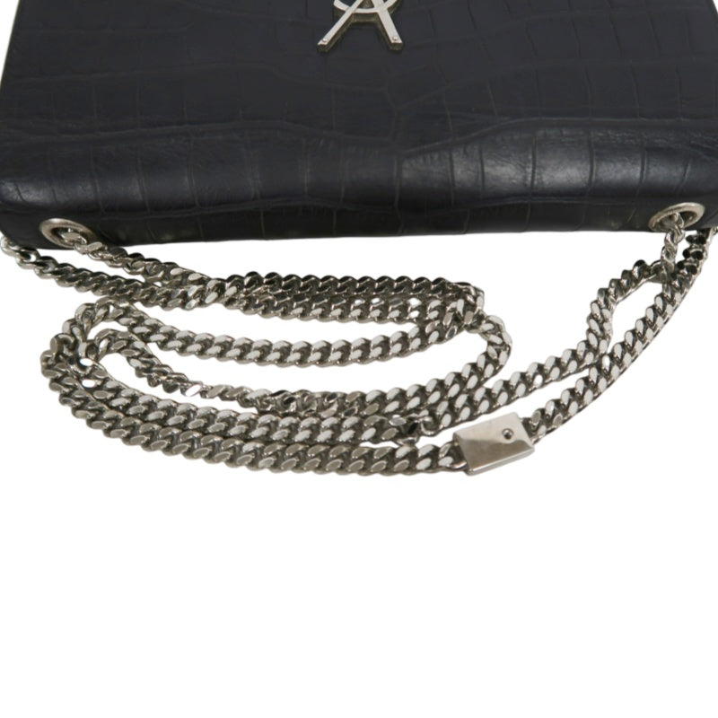 YVES SAINT LAURENT Kate Black Quilted Calfskin Leather Tassel Shoulder Bag With Silver Hardware