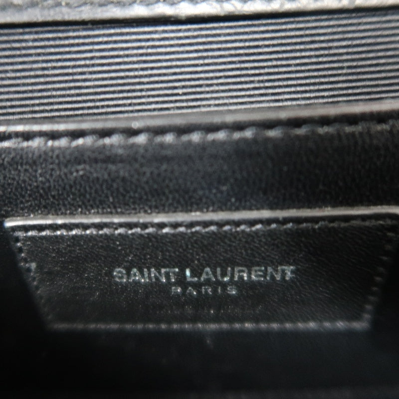 YVES SAINT LAURENT Kate Black Quilted Calfskin Leather Tassel Shoulder Bag With Silver Hardware