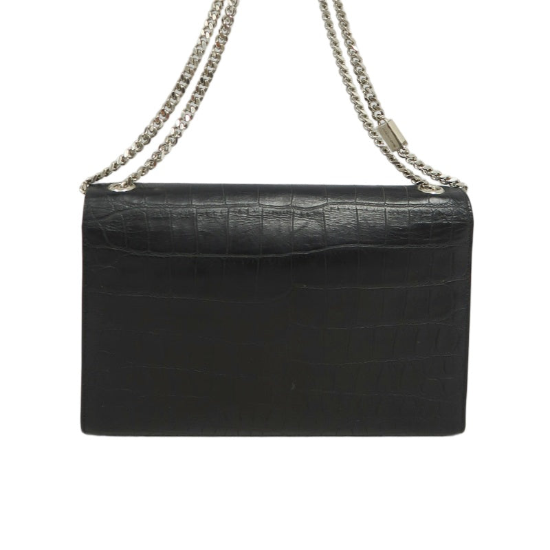 YVES SAINT LAURENT Kate Black Quilted Calfskin Leather Tassel Shoulder Bag With Silver Hardware
