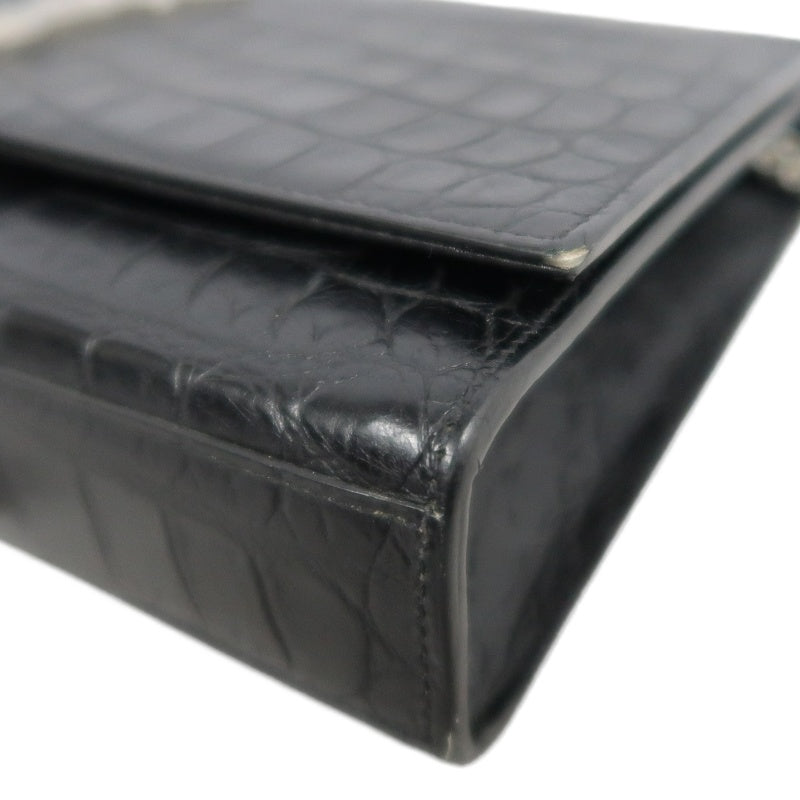YVES SAINT LAURENT Kate Black Quilted Calfskin Leather Tassel Shoulder Bag With Silver Hardware