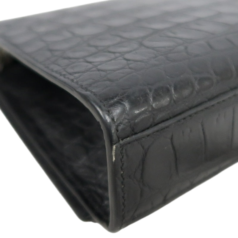 YVES SAINT LAURENT Kate Black Quilted Calfskin Leather Tassel Shoulder Bag With Silver Hardware