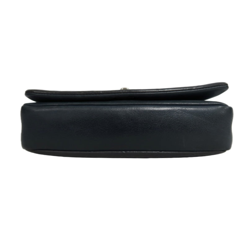 CHANEL Matelasse Black Calfskin Leather Quilted Flap Crossbody Bag With Gold Hardware