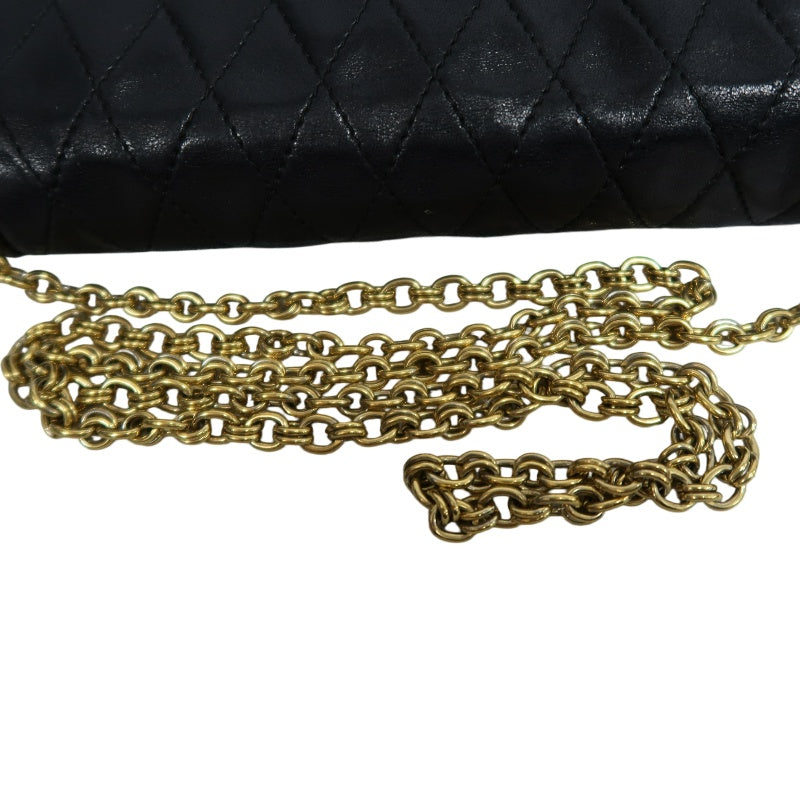CHANEL Matelasse Black Lambskin Leather Quilted Flap Tassel Crossbody Bag With Gold Hardware