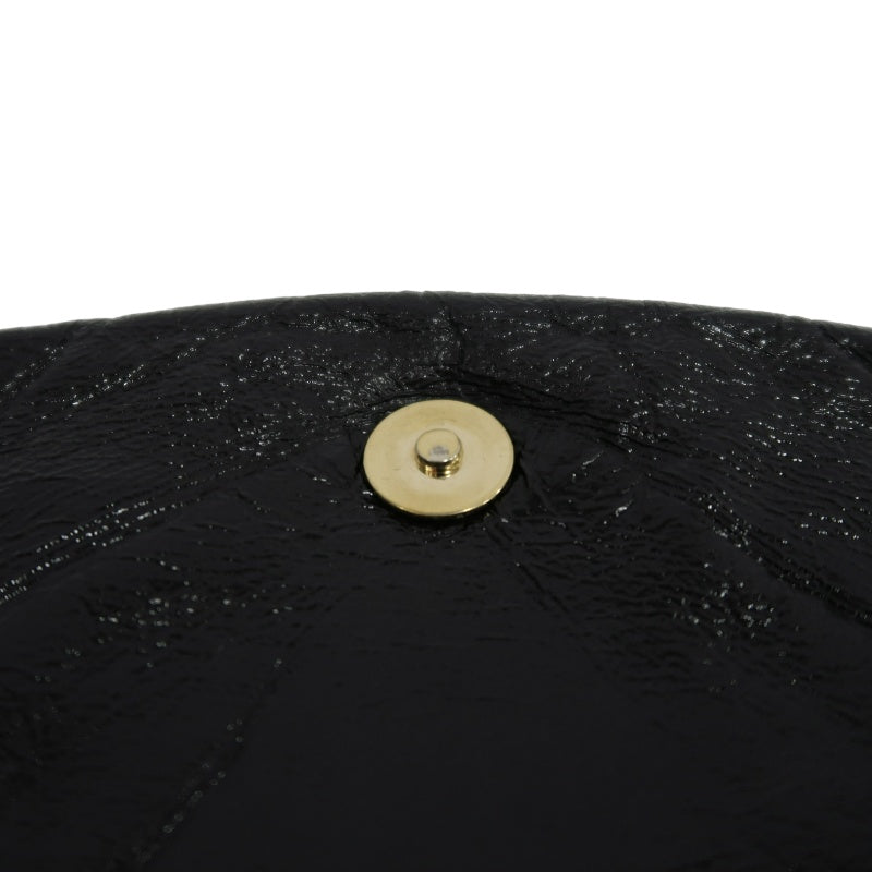 CHANEL Coco Mark Black Patent Waxed Leather Chain Flap Crossbody Bag With Gold Hardware
