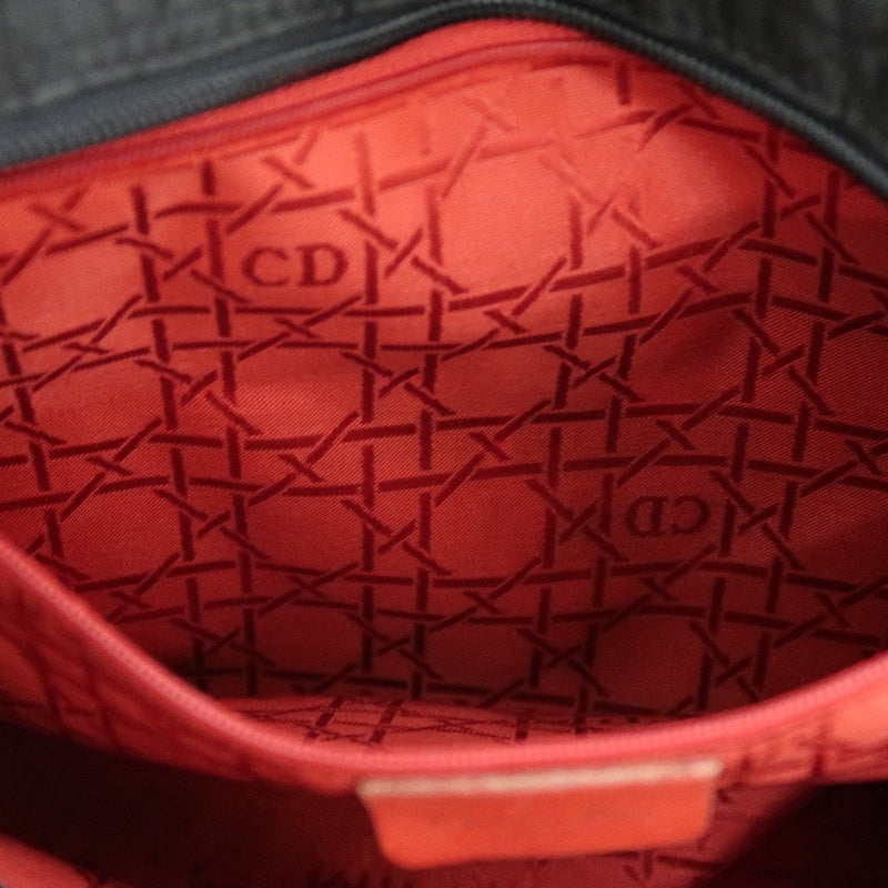 DIOR Lady Dior Black Canvas Cannage Quilted Handbag With Gold Hardware