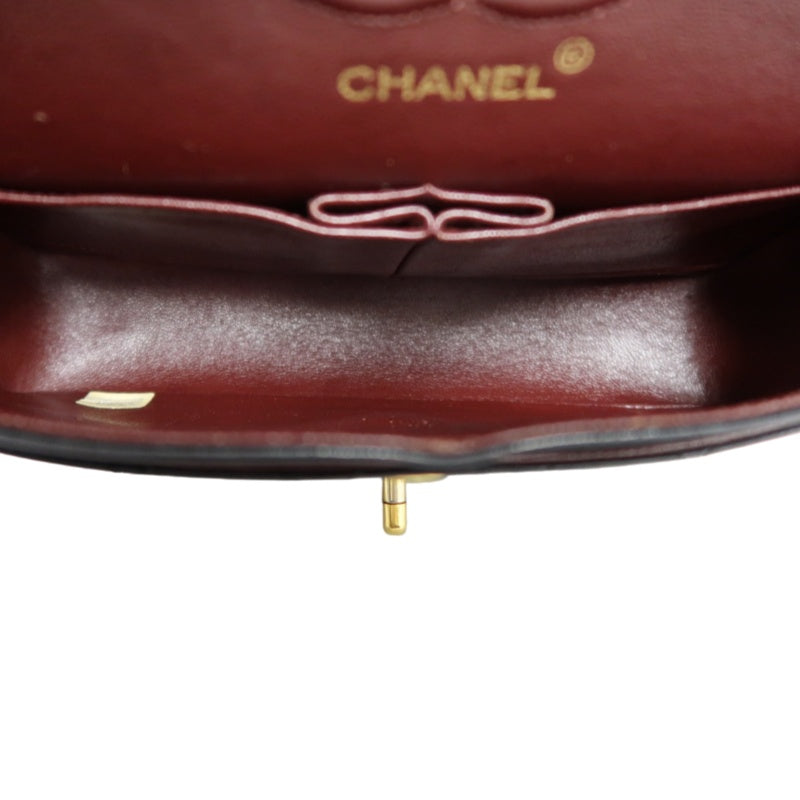 CHANEL Classic Matelasse Black Lambskin Leather CF Flap Shoulder Bag With Gold Hardware