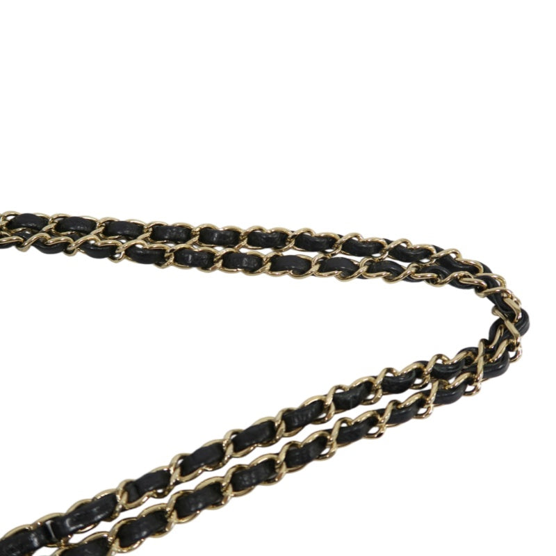 CHANEL Classic Matelasse Black Caviar Leather CF Flap Shoulder Bag With Gold Hardware