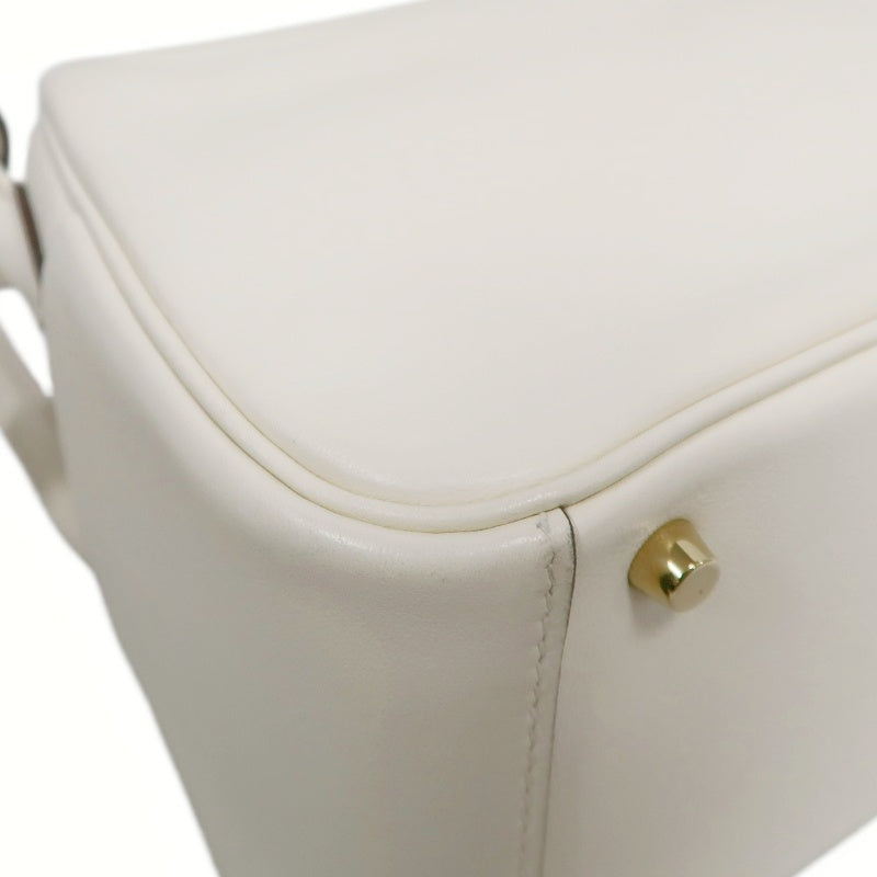 HERMES Lindy Off-white Calfskin Leather Flap Crossbody Handbag With Gold Hardware