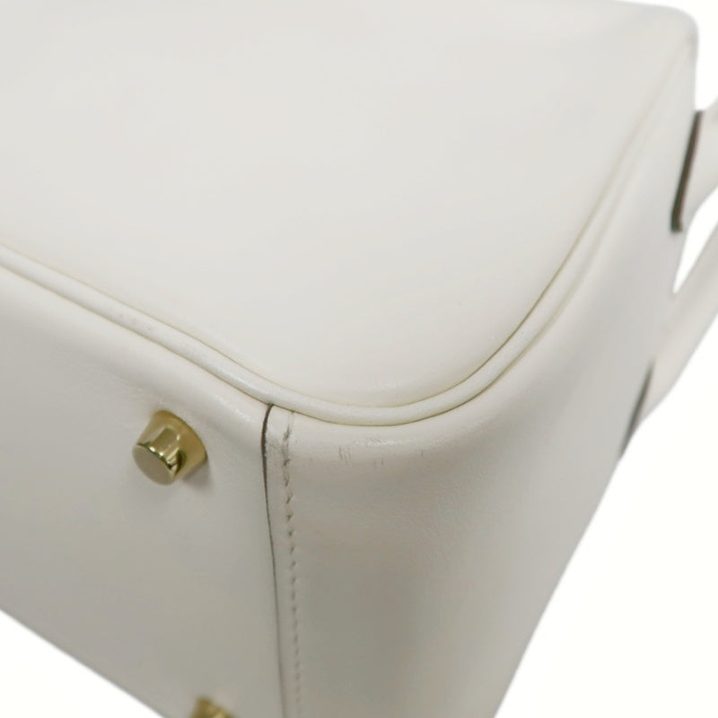HERMES Lindy Off-white Calfskin Leather Flap Crossbody Handbag With Gold Hardware