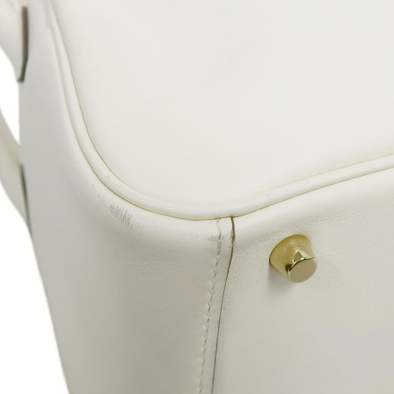 HERMES Lindy Off-white Calfskin Leather Flap Crossbody Handbag With Gold Hardware