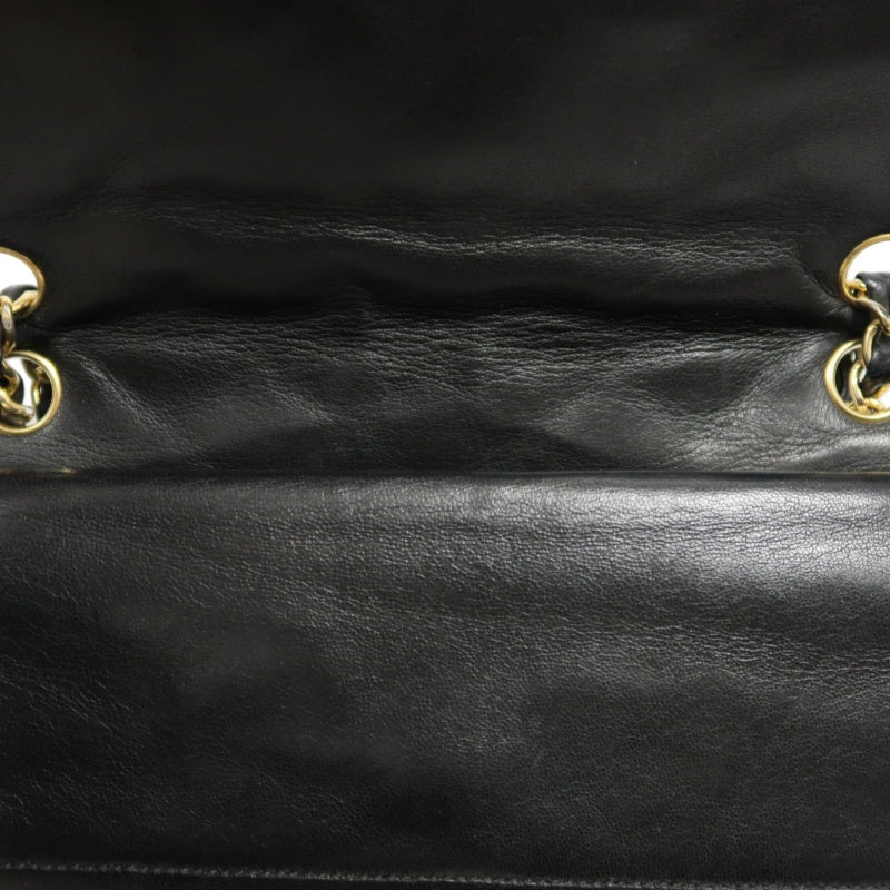 CHANEL Paris Limited Matelasse Black Lambskin Leather Quilted Flap Chain Crossbody Bag With Gold Hardware