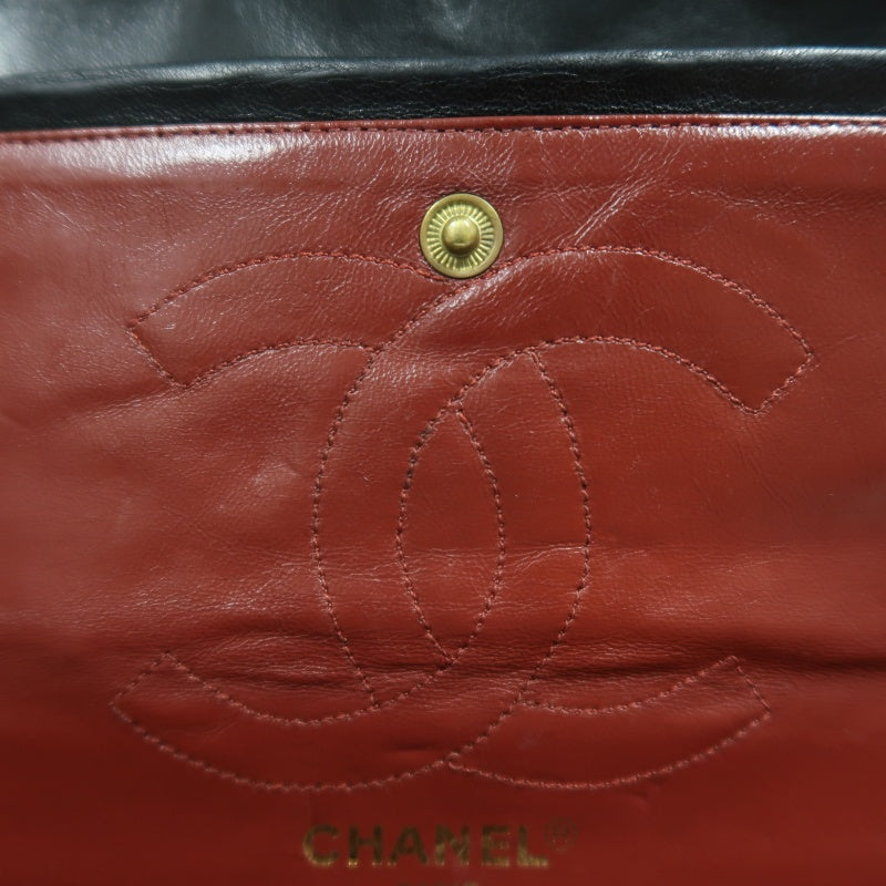 CHANEL Paris Limited Matelasse Black Lambskin Leather Quilted Flap Chain Crossbody Bag With Gold Hardware
