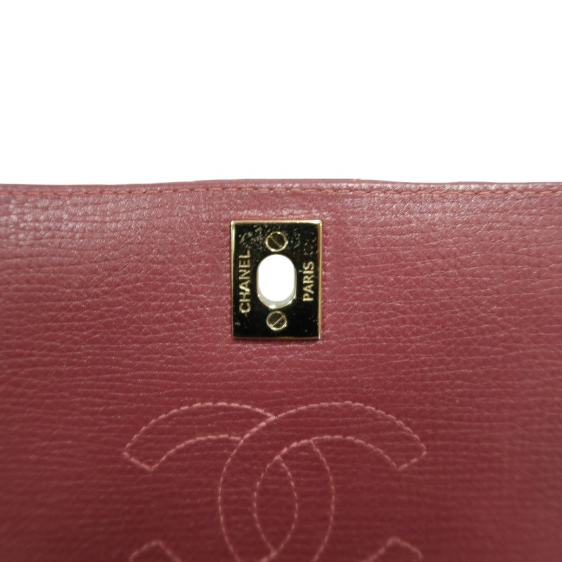 CHANEL Chevron V-stitch Red Calfskin Leather Flap Chain Crossbody Bag With Gold Hardware