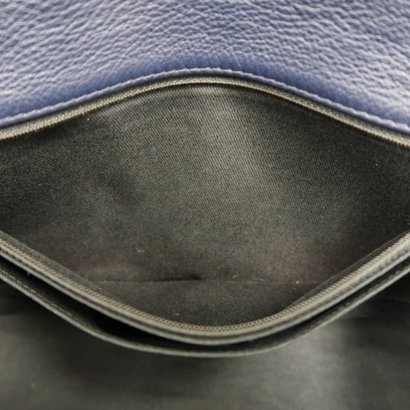 CHANEL Quilted Blue Calfskin Leather Flap Chain Crossbody Bag With Silver Hardware