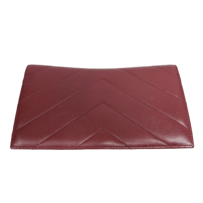 CHANEL Chevron V-stitch Red Calfskin Leather Flap Chain Crossbody Bag With Gold Hardware